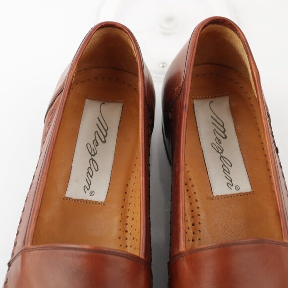 Mezlan Mens Loafer Size 7.5 Tan Cognac Leather Moc Toe Slip On Dress Shoes main image 10